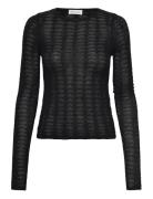 Wool Lace Top Tops T-shirts & Tops Long-sleeved Black House Of Dagmar