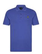 Plain Polo Shirt Tops Polos Short-sleeved Blue Lyle & Scott