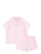 Striped Cotton Short Pyjamas Pyjamasetti Pyjama Pink Mango