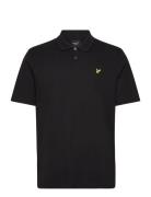 Ribbed Polo Shirt Tops Polos Short-sleeved Black Lyle & Scott