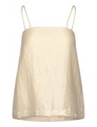 Linen Strap Top Tops Blouses Sleeveless Cream House Of Dagmar