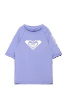 Whole Hearted Ss Tops T-shirts Short-sleeved Purple Roxy