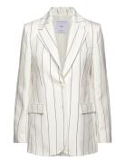 Pinstripe Suit Jacket Blazers Single Breasted Blazers White Mango