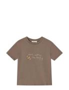 Sommer Bee T-Shirt Tops T-shirts Short-sleeved Brown Fliink