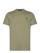 Ringer T-Shirt Tops T-shirts Short-sleeved Khaki Green Fred Perry