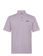 Ua Playoff 3.0 Stripe Polo Tops Polos Short-sleeved Pink Under Armour