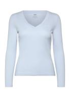 Essential Hm Ls Vneck Skyway Tops T-shirts & Tops Long-sleeved Blue Le...