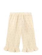 Blooming Ruffle Pant Bottoms Trousers Cream Fliink