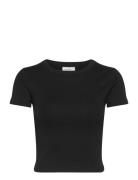 Basic Tight Top Tops T-shirts & Tops Short-sleeved Black Gina Tricot