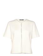 Knitted Cardigan Tops T-shirts & Tops Short-sleeved Cream Gina Tricot