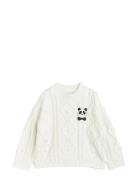 Panda Texture Knit Sweater Tops Knitwear Pullovers White Mini Rodini
