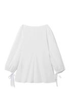 Cotton Poplin Tie-Detail Mini Dress Lyhyt Mekko White Weekday