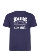 Graphic T-Shirt Tops T-shirts Short-sleeved Blue GANT