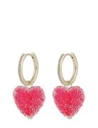 Sugar Hearts Pendant Ear G/Red - Accessories Jewellery Earrings Hoops ...