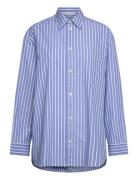Maxine Over D Shirt Tops Shirts Long-sleeved Blue WOOD WOOD