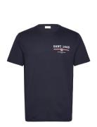 Graphic Ss T-Shirt Tops T-shirts Short-sleeved Navy GANT