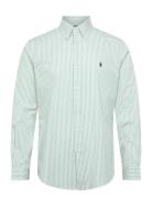 Custom Fit Striped Stretch Poplin Shirt Tops Shirts Casual Green Polo ...