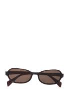 Thin Oval Frame Sunglasses Aurinkolasit Black Weekday