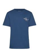 Chest Monogram T-Shirt Tops T-shirts Short-sleeved Navy Calvin Klein