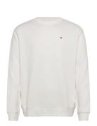 Tjm Reg S Flag Crew Tops T-shirts Long-sleeved White Tommy Jeans
