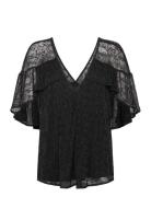 Cmea-Blouse Tops Blouses Short-sleeved Black Copenhagen Muse