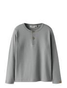 Nmmgayo Sar Ls Slim Top Lil Tops T-shirts Long-sleeved T-shirts Grey L...
