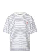 T-Shirt .-- Palmstri Tops T-shirts Short-sleeved White Mango