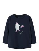 Nmfvix Ls Top Tops T-shirts Long-sleeved T-shirts Navy Name It