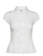 Fitted Shirt Top Tops Shirts Short-sleeved White Weekday