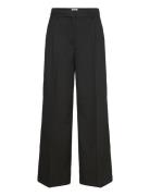 High Waisted Wide Leg Twill Trousers Bottoms Trousers Wide Leg Black M...