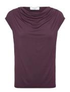 Rwbiarritz Ss Waterfall T-Shirt Tops T-shirts & Tops Sleeveless Burgun...