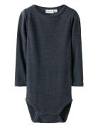 Nbnwax Wool Rib Ls Body Noos Bodies Long-sleeved Navy Name It