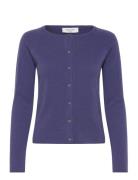 Rwlaica Cashmere Ls O-Neck Raglan C Tops Knitwear Cardigans Purple Ros...