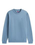 Tjm Reg S Flag Crew Ext Tops T-shirts Long-sleeved Blue Tommy Jeans