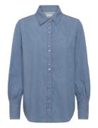 Balloon Sleeve Shirt Tops Shirts Long-sleeved Blue Lee Jeans