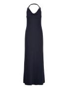 Jersey Cowlneck Halter Gown Maksimekko Juhlamekko Black Lauren Ralph L...