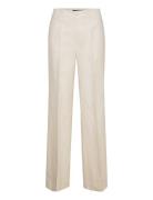 Linen-Blend Twill Wide-Leg Pant Bottoms Trousers Wide Leg Cream Lauren...