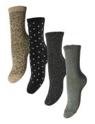 Pcsebby Glitter Long 4-Pack Mix Noos Bc Lingerie Socks Regular Socks K...