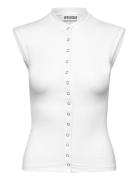 Sleeveless Button-Up Top Tops T-shirts & Tops Sleeveless White Weekday