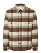 Slharchive Overshirt Noos Tops Overshirts Brown Selected