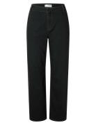 Slfmellie Mw Wide Jeans Bottoms Jeans Wide Black Selected