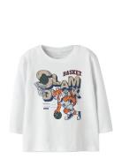 Nmmlincom Ls Nreg Top Box Tops T-shirts Long-sleeved T-shirts White Na...