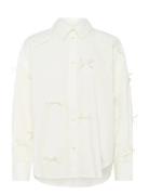 Sljoa Bow Shirt Ls Tops Shirts Long-sleeved White Soaked In Luxury