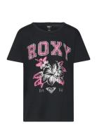 Lilyregular Vintage Tops T-shirts Short-sleeved Black Roxy