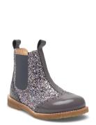 Booties - Flat - With Elastic Bootsit Nauhalliset Saapikkaat Purple AN...