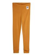 Modal Rib Leggings Bottoms Leggings Brown Mini Rodini