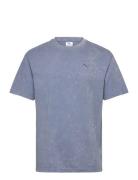 Ess Elevated Relaxed Wash Tee Sport T-shirts Short-sleeved Blue PUMA