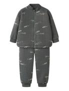 Nmmmoon Quilt Set Aop 1Fo Outerwear Thermo Outerwear Thermo Sets Grey ...