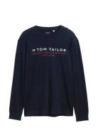 Printed Longsleeve Tops T-shirts Long-sleeved Navy Tom Tailor