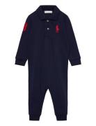Big Pony Cotton Mesh Polo Coverall Pitkähihainen Body Navy Ralph Laure...